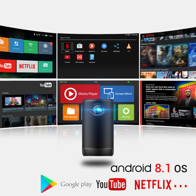 4K Android 9 Radioapparat des Projektor-LED Mini-DLP-Projektoren mit HIFIsprecher-Modus